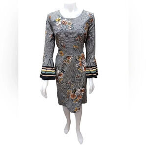 Rinascimento EUC Midi Floral Bell  Sleeved Dress Size XL